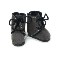 Middie B 2.2cm Doll Shoes Flocked Boots Grey SBB008GRY